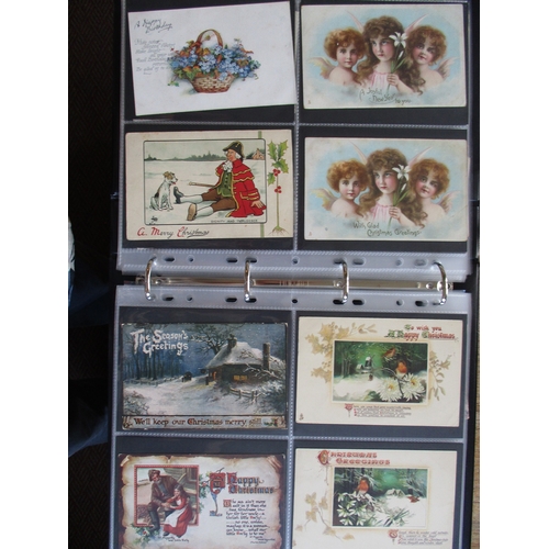 111 - Publishers. 6 albums of Tuck pub. greetings cards mainly in good clean cond.  Birthday 577, Christma... 