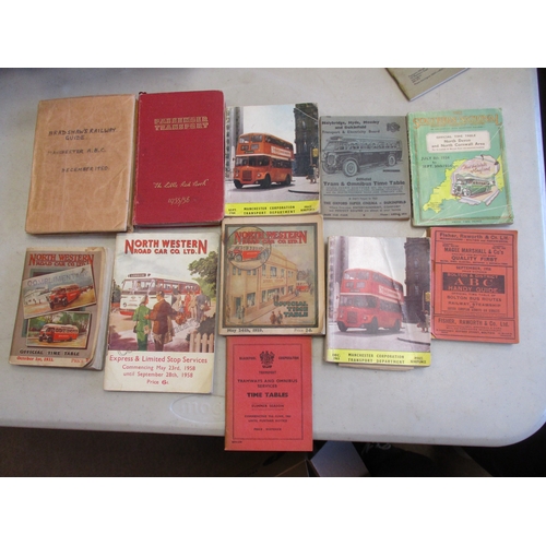 118 - Good collection of mainly railway, bus, tram and combined timetables, majority are North West includ... 