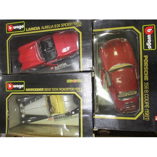 168 - Collection including Anso, Atlas, Corgi, Onyx, Oxford Die Cast, racing cars in plastic display cases... 