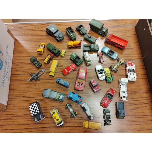 183 - Collection of unboxed cars, vans, trucks, military vehicles etc. generally fair/good due to general ... 