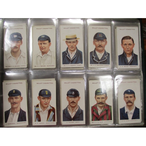 20 - Collection in album with complete sets including Gallaher Famous Cricketers, Ogdens Cricket 1926, Pl... 