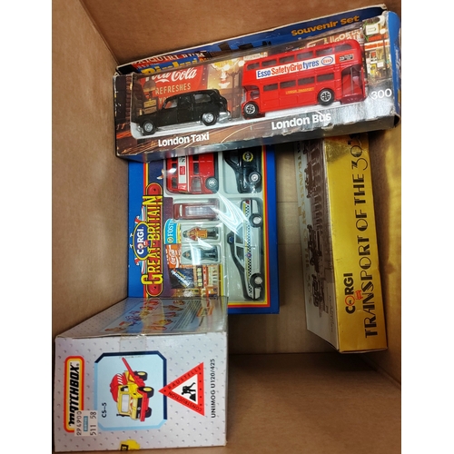 215 - Corgi. Collection generally mint in mostly very good to excellent boxes with cars, buses, trucks, lo... 