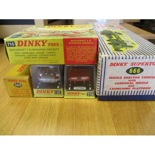 237 - Dinky. Collection with Ford No 132, Dinno Ferrari No 216, Estate Car No 344, Beachcraft 35 Bonanza A... 