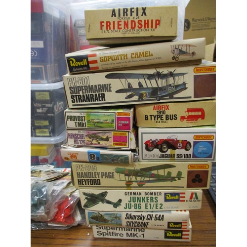 258 - Collection of aircraft, cars, motorbikes with a range of scales including ranges from Airfix, Matchb... 