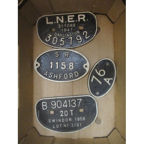 262 - Railwayana. Range of locomotive signs and plates, related to LNER, Darlington, Swindon, etc, plus pa... 