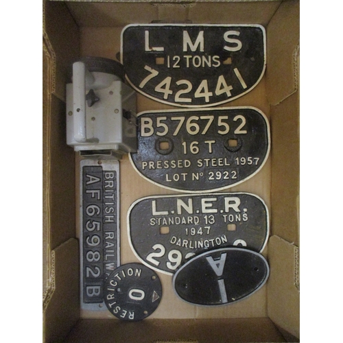 262 - Railwayana. Range of locomotive signs and plates, related to LNER, Darlington, Swindon, etc, plus pa... 