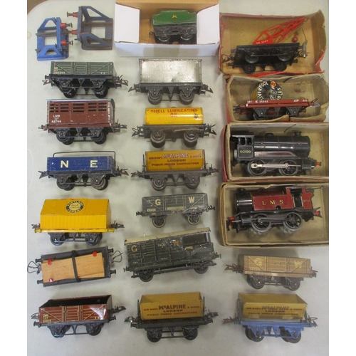 290 - Hornby. Collection of O gauge locomotives, wagons and track, generally good to near excellent with s... 