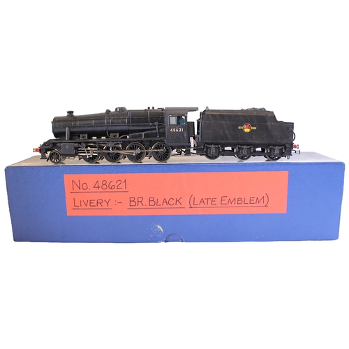 333 - DJH. OO gauge kit built Stanier 8F Class 2-8-0 BR 48621 black K45 locomotive and tender, near mint i... 