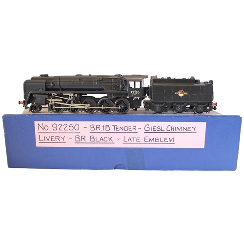 343 - DJH. OO gauge kit built British Railways Standard Class 9F 2-10-0 BR 92250 plain black K83 locomotiv... 