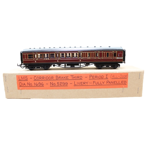 373 - Lawrence Scale Models. Range of OO gauge kit built Period I LMS panelled maroon coaches, generally n... 