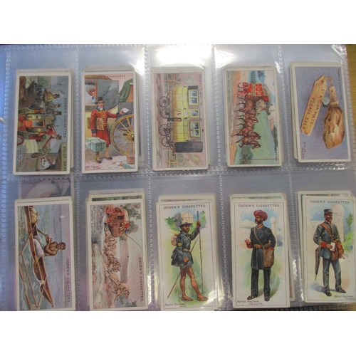 38 - Collection in album with complete sets including Ogdens Royal Mail, Smugglers and Smuggling, Players... 