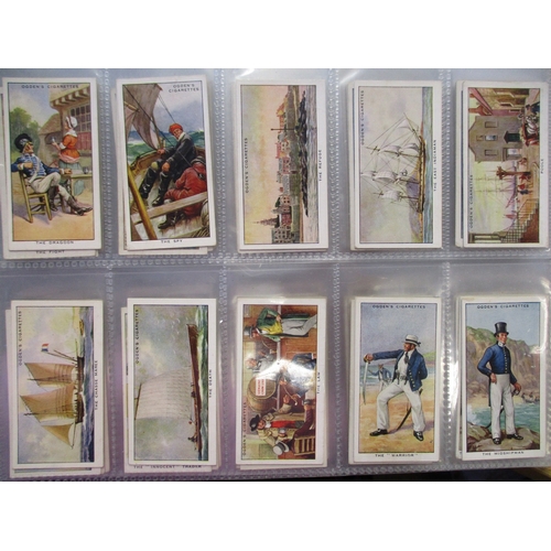 38 - Collection in album with complete sets including Ogdens Royal Mail, Smugglers and Smuggling, Players... 