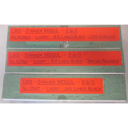 409 - Range of OO gauge kit built Stanier Mogul 2-6-0 locomotives, generally excellent to mint in excellen... 