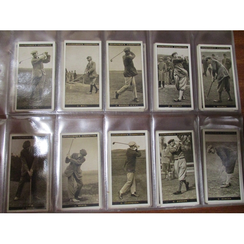 49 - Churchman. Complete set in plastic sleeves, Famous Golfers, generally good. Cat. £900. (See photo) (... 