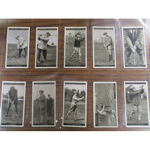 50 - Churchman. Complete set in plastic sleeves, Famous Golfers, generally good to good plus. Cat. £900. ... 