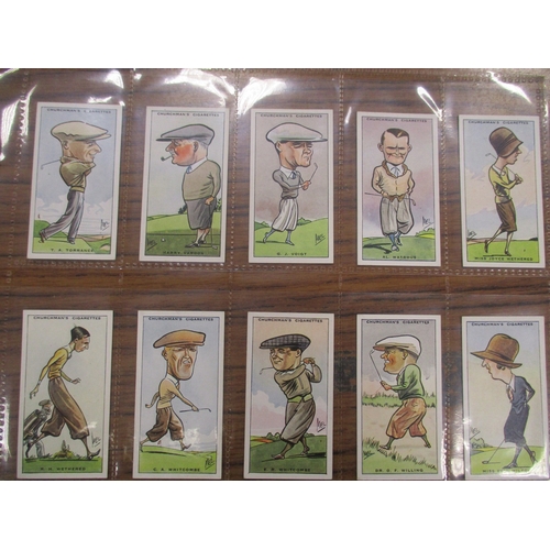 52 - Churchman. Complete set in plastic sleeves, Prominent Golfers, generally good plus. Cat. £850. (See ... 