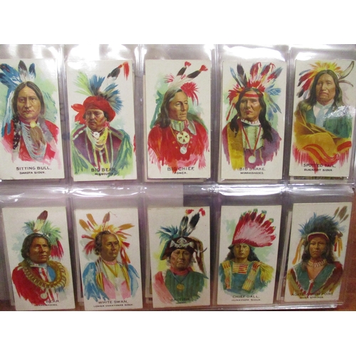 7 - Collection in 4 albums with complete sets including BAT Indian Chiefs, CWS Boy Scout Badges, Ogdens ... 