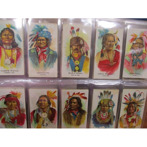 7 - Collection in 4 albums with complete sets including BAT Indian Chiefs, CWS Boy Scout Badges, Ogdens ... 