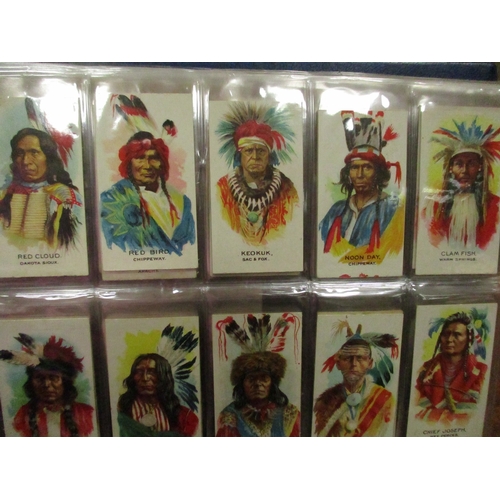 7 - Collection in 4 albums with complete sets including BAT Indian Chiefs, CWS Boy Scout Badges, Ogdens ... 