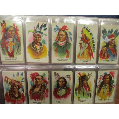 7 - Collection in 4 albums with complete sets including BAT Indian Chiefs, CWS Boy Scout Badges, Ogdens ... 