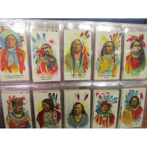 7 - Collection in 4 albums with complete sets including BAT Indian Chiefs, CWS Boy Scout Badges, Ogdens ... 