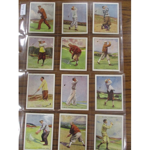 72 - Wills. Complete set in plastic sleeves, Famous Golfers (large), generally good. Cat. £550. (See phot... 