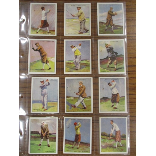 72 - Wills. Complete set in plastic sleeves, Famous Golfers (large), generally good. Cat. £550. (See phot... 