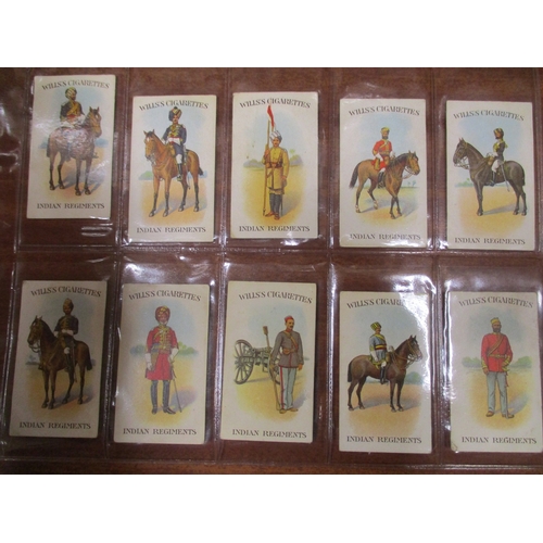 73 - Wills. Scissors. Complete set in plastic sleeves Indian Regiments, generally fair to good. Cat. £600... 