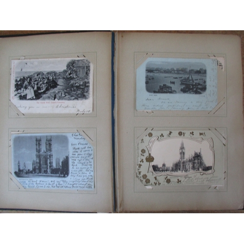 88 - Misc. coln. in old albums and loose General UK topo. incl. some early, royalty, comic, actresses, mu... 