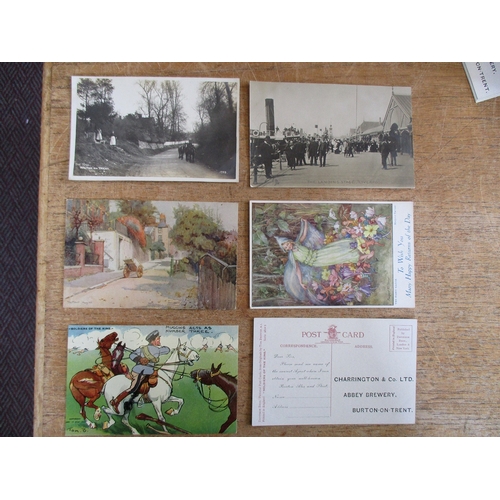 89 - Misc. coln. of loose cards. UK topo. range incl. Hampstead, Lichfield, Stratford upon Avon,  RPs Hen... 