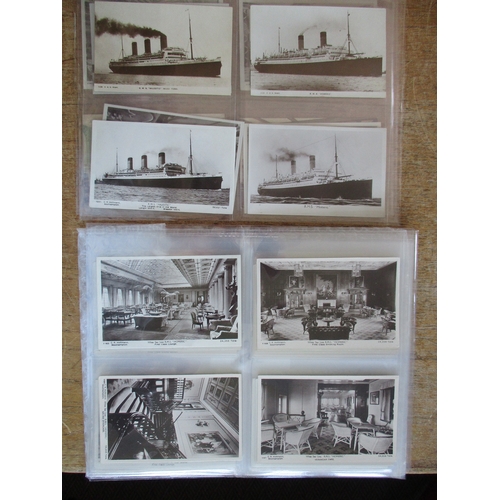 95 - Misc. coln. in loose sheets in VGC. Cunard Line Queen Mary RPs (80), White Star Liners mainly RPs (4... 