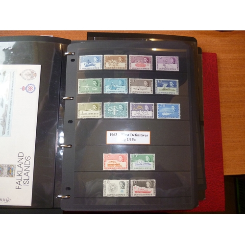 128 - British Antarctic Territory. 1963-2021 Mint/FU ranges in 1 Lighthouse binder, incl 1963-9 set M, 197... 