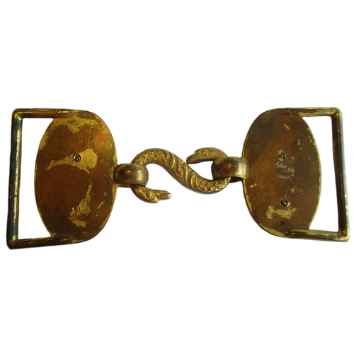 164 - Rare Royal Marine Artillery Officer's waist belt clasp, circa 1902-22, gilt buckle with swan head fa... 