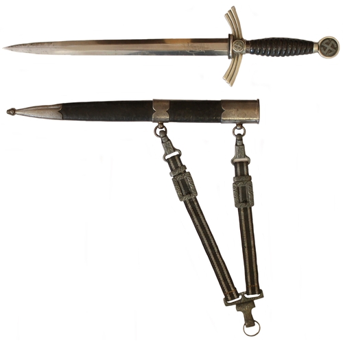 96 - Third Reich Luftwaffe Officer's first pattern dress dagger and scabbard by E. Pack & Sohn, blade wit... 