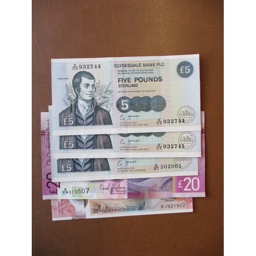 300 - Scotland. Collection generally extremely fine or better with Clydesdale Bank £20 2013, £5 2002 (3), ... 