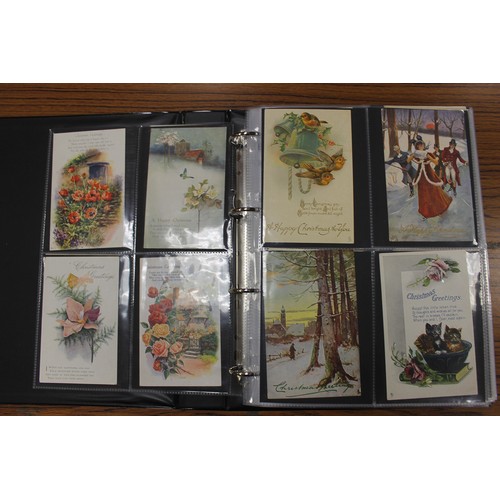 111 - Publishers. 6 albums of Tuck pub. greetings cards mainly in good clean cond.  Birthday 577, Christma... 