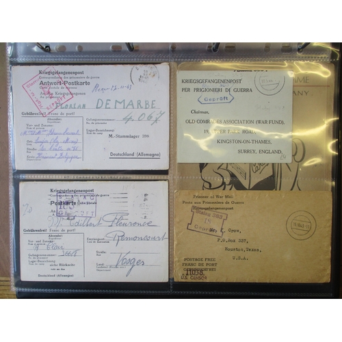 11 - WWII Prisoner of War mail. A range of interesting covers (Qty 150+) to Allied prisoners in a single ... 