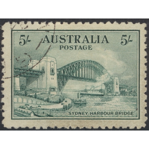 125 - Australia. Middle period M/U selection of 3 issues, incl 1915-27 2/- 'Roo M (SG41), 1928 Melbourne S... 