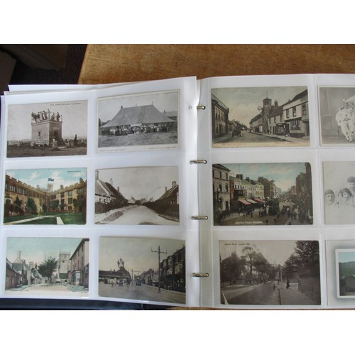 86A - Misc. coln. in modern albums. UK topo. incl. Wokingham, Calverley, Guyzance, Eyam, Belstone, Ingoe, ... 