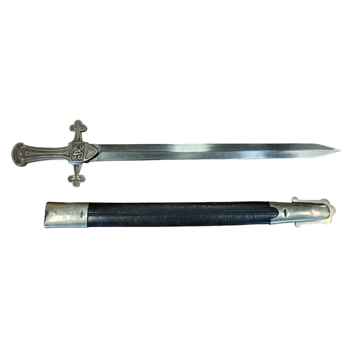 119 - 1856 Pattern drummer’s sword with scabbard, double edged blade with light pitting otherwise extremel... 