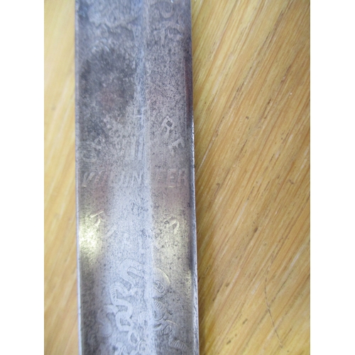 130 - Unusual Victorian 1850 Pattern Royal Artillery officer's sword, blade 50% ornately etched including ... 