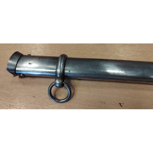 139 - 1871/1909 Italian cavalry troopers sword and scabbard with pitting,  edging and knicks along length ... 