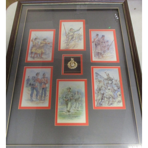 170 - Royal Marines bullion, embroided and printed insignia collection in 3 large frames including Royal Y... 