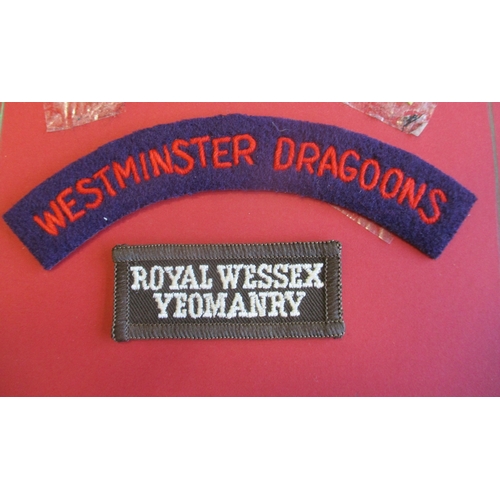 185 - Mainly Yeomanry cloth shoulder title collection attached to card by double sided tape including:
1. ... 