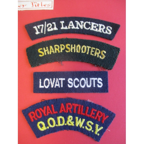 185 - Mainly Yeomanry cloth shoulder title collection attached to card by double sided tape including:
1. ... 