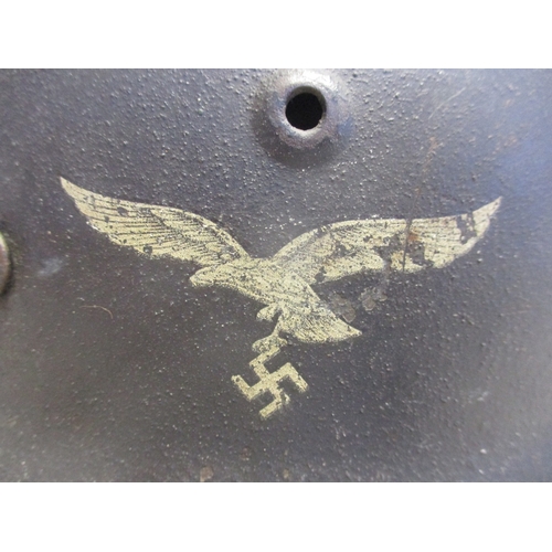 202 - Third Reich Luftwaffe M42 single decal helmet, back of helmet stamped hkp62 and 2008, decal of eagle... 