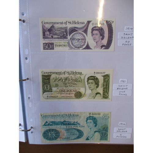 262 - World collection in 2 albums with Falkland Is £5 1983 anniversary uncirculated and very fine, £1 198... 