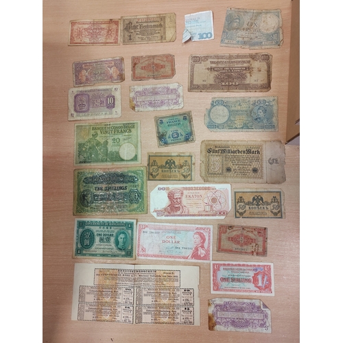 274 - Collection of world banknotes mostly fair with British armed forces, East Africa, France, Germany, H... 