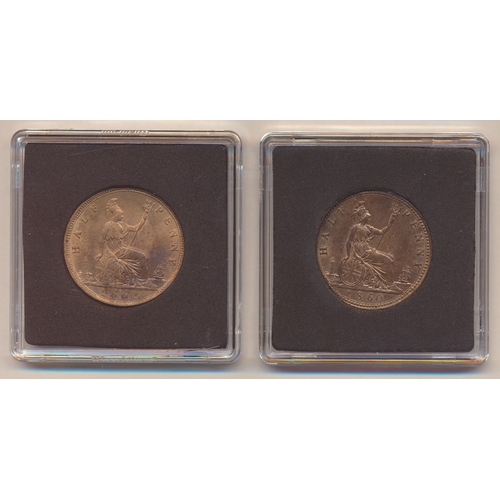 361 - Victoria range of half pennies with 1860 beaded border, 1862, 1895, 1896, 1897, 1898 1899, 1900 and ... 