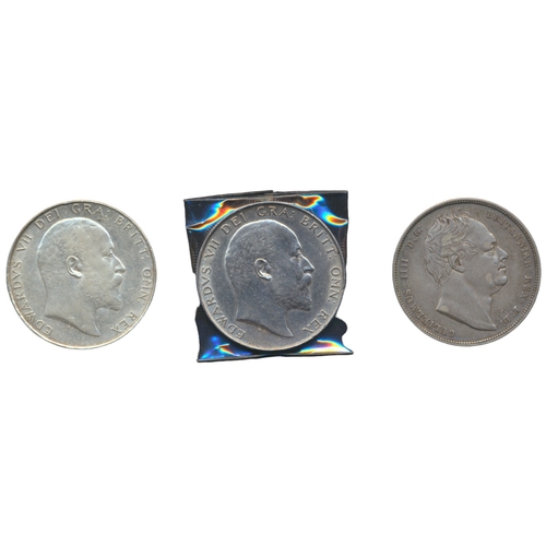 369 - Range of half crowns with 1834 script ww very fine, 1889, 1897, 1902 extremely fine, 1906 good very ... 